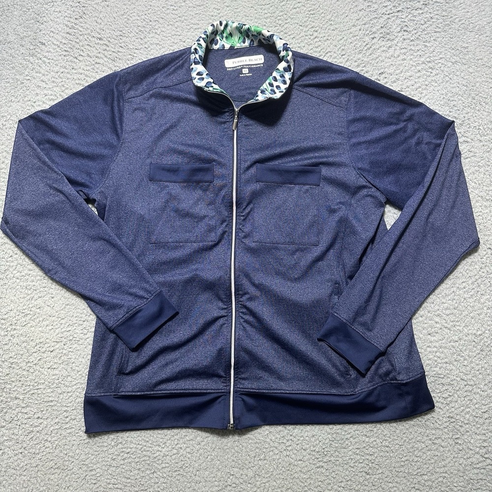 Pebble Beach Women's XL Dry Luxe‎ Performance Navy Floral Golf Athleisure Jacket